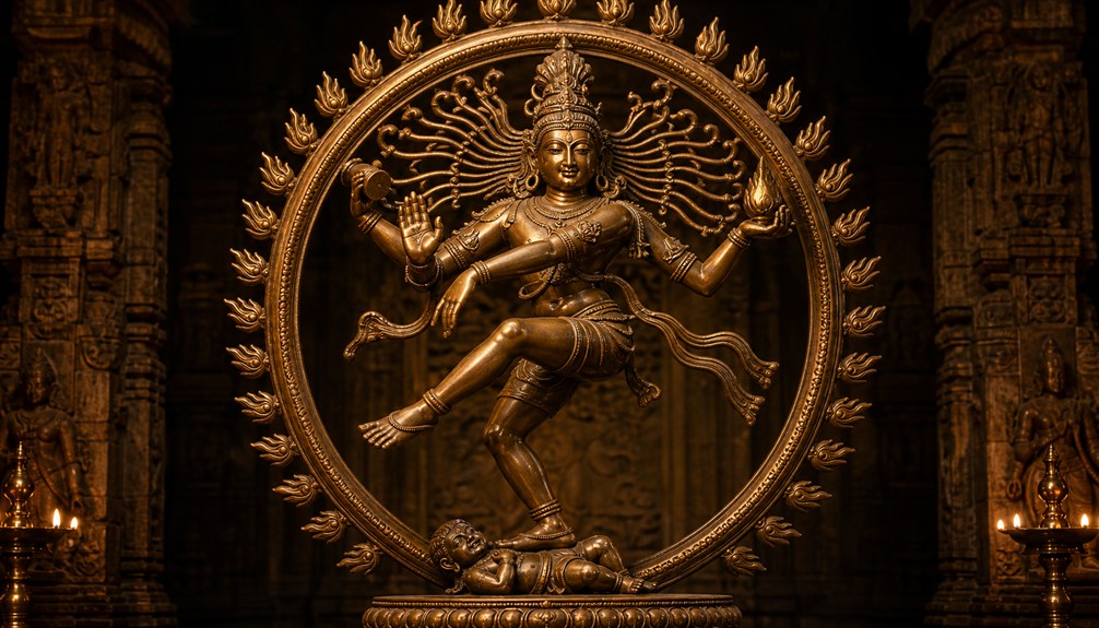 Shiva as Nataraja dancing within a ring of flames