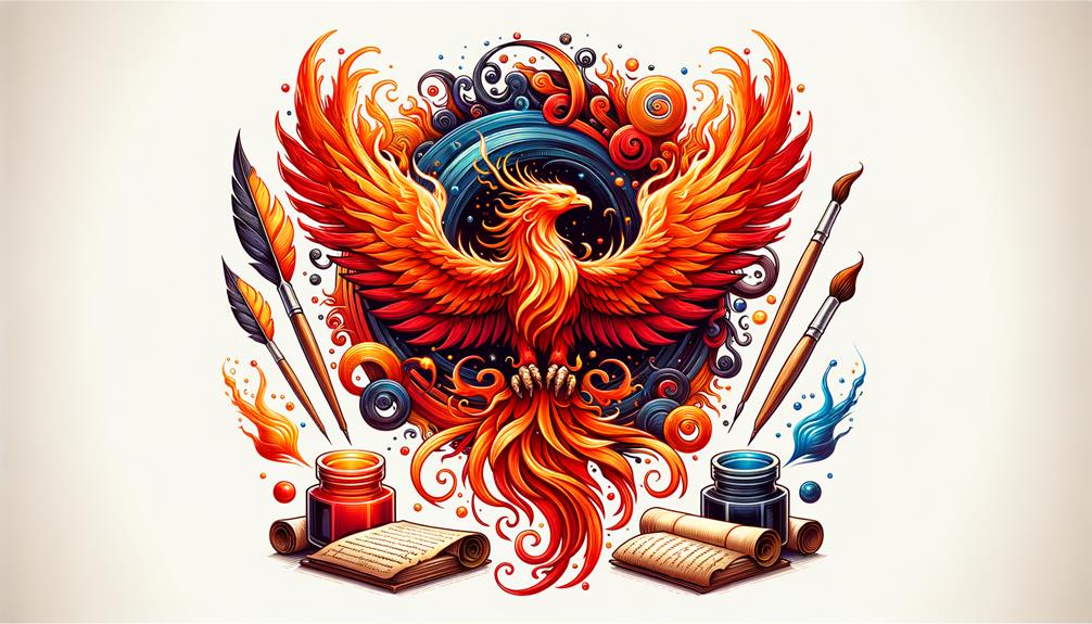the mythical phoenix depicted