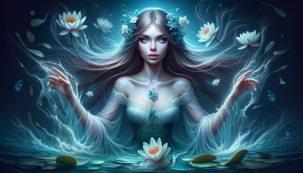 beautiful water spirit with supernatural abilities