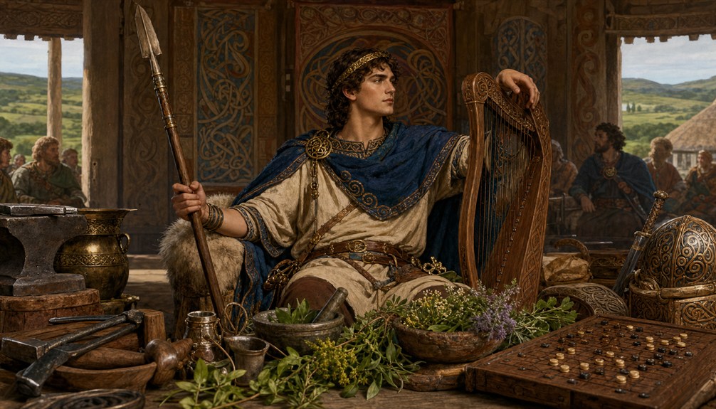 Lugh displaying his arts and skills at Tara