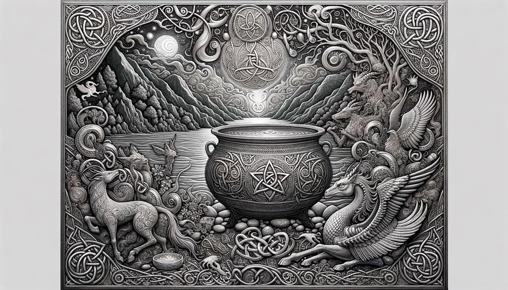 ancient celtic silver cauldron