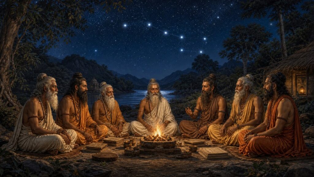 Seven rishis gathered beneath the stars of Ursa Major