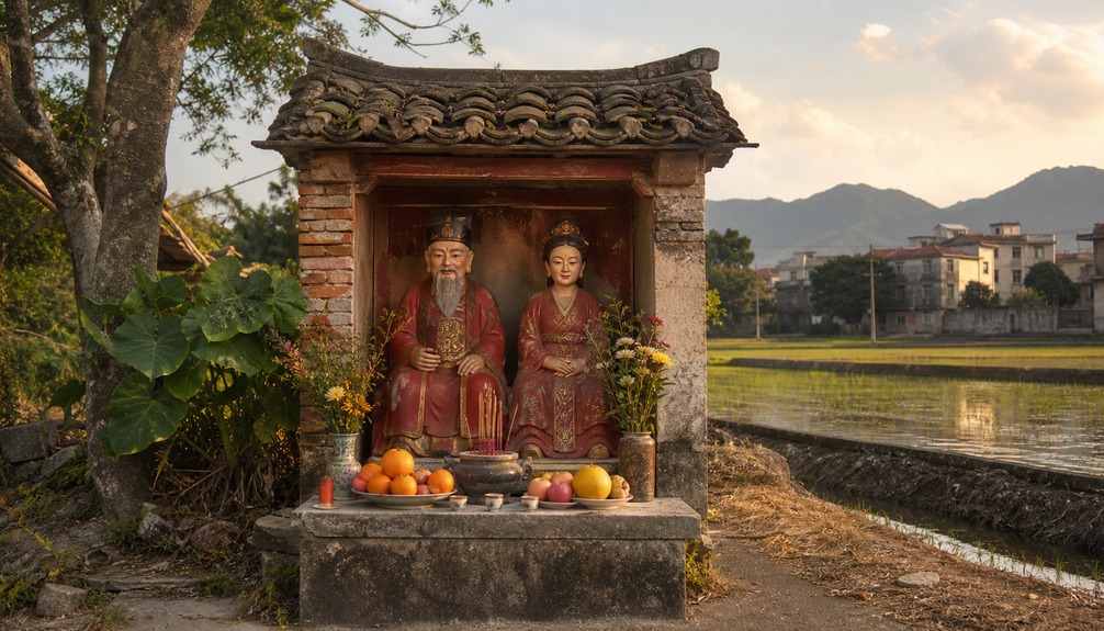 Tu Di Gong and his wife in a village earth god shrine